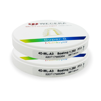 8 Layer Multilayer Zirconia Block for Dental Crowns and Bridges