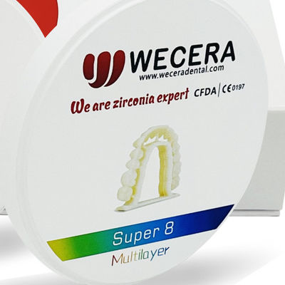 Density 6.0-6.3gcm3 Multilayer Zirconia Block 8 Layers Engineered for Amann Girrbach System Delivering Precision Results