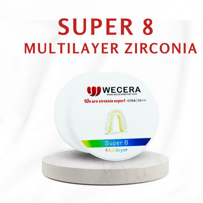 Sintering temperature 1500 Degree Multilayer Zirconia Disc Providing 1200 Mpa Strength and 100 Years Life Time for Dental