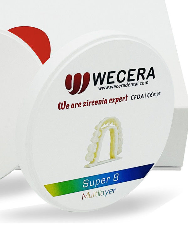 Pre Shaded Zirconia Blocks Multilayer Zirconia Block Featuring Colors A1 D4 and Sintering Program 1500 Degree Ideal for Dental Crowns