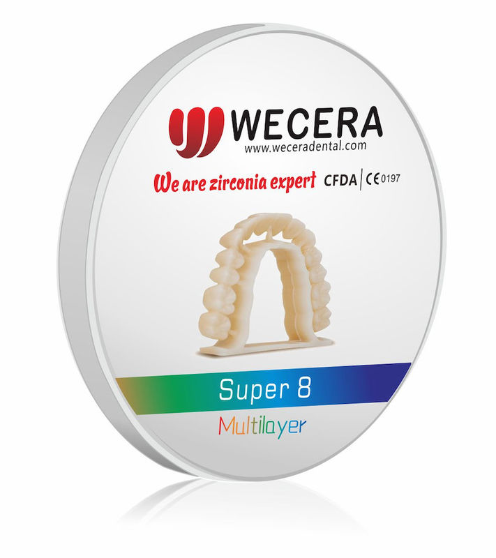 Density 6.0-6.3gcm3 multilayer zirconia disc pre shaded zirconia blocks designed for and dental prosthetic manufacturing
