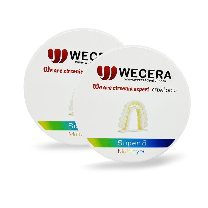 Multilayer Zirconia Disc for Crown and Bridge 1200 Mpa 57% Translucency