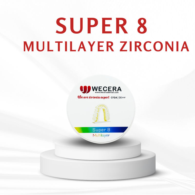 Laboratorio Dental Dental Zirconia Block with Flexural Strength 700-1200MPa Applicable Both Anterior Posterior Crown Bridge Cases
