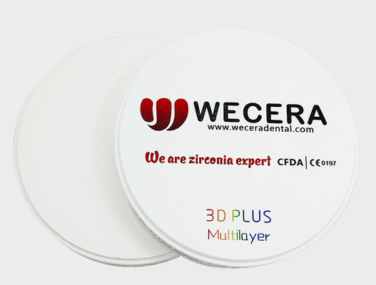 CAD CAM Dental Lab 3D Multilayer Zirconia Disco Excelente Bending 1050 Mpa